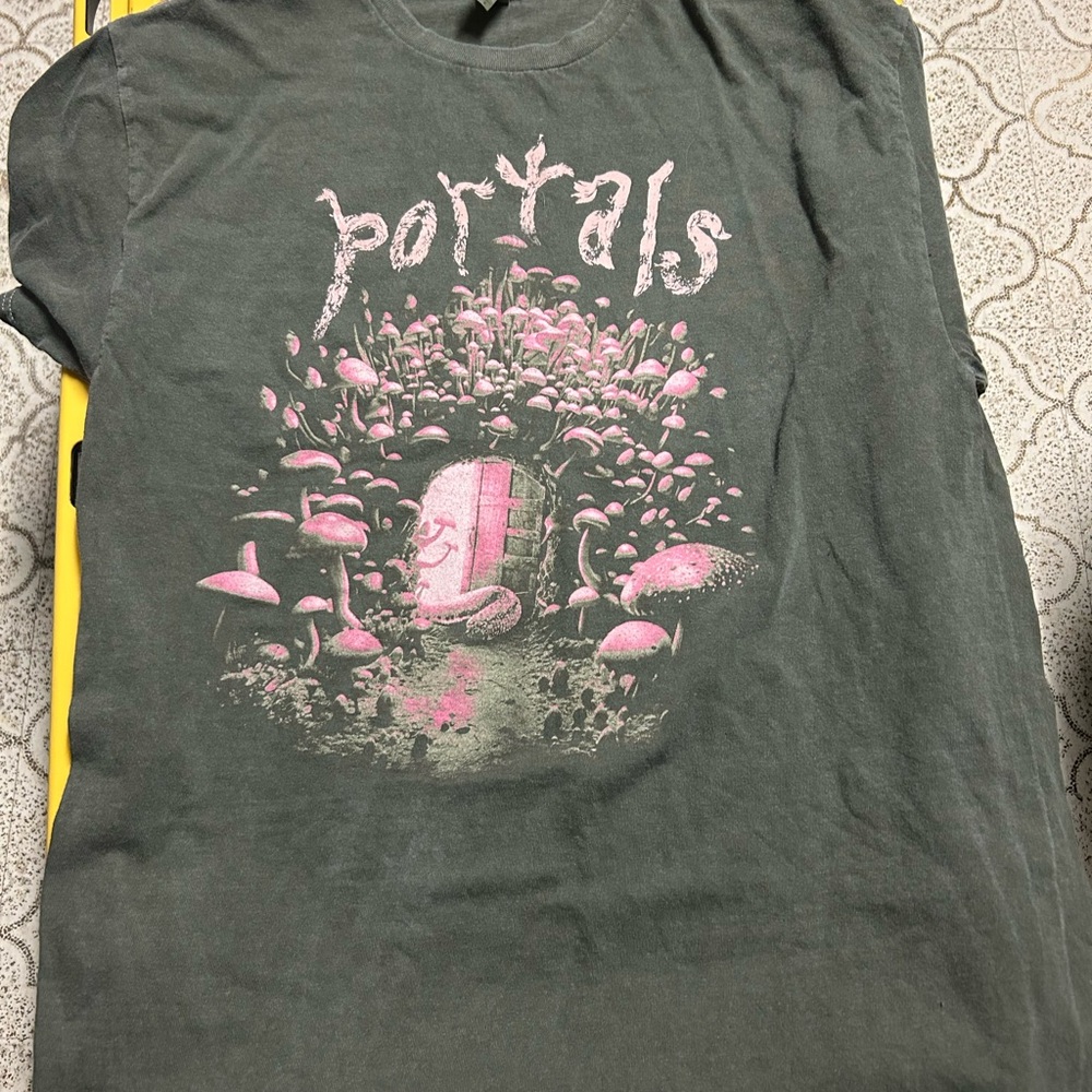 Gray T-Shirt with Pink Graphic